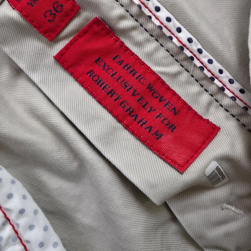 Robert Graham Chino Pants Mens 34 Beige Elevated Casual Modern‎ Utility Preppy